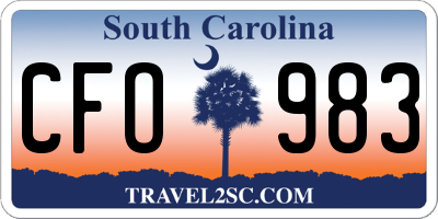 SC license plate CFO983
