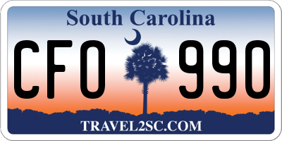 SC license plate CFO990