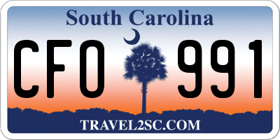 SC license plate CFO991