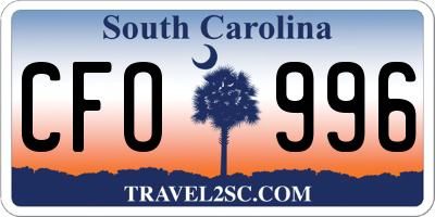 SC license plate CFO996