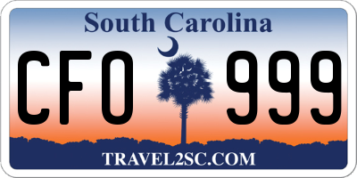 SC license plate CFO999