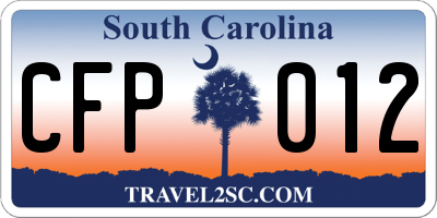 SC license plate CFP012