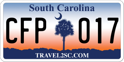 SC license plate CFP017