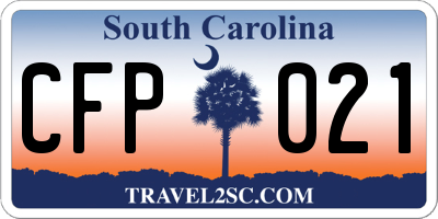 SC license plate CFP021