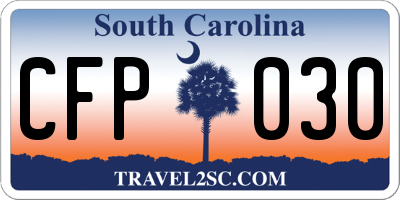 SC license plate CFP030