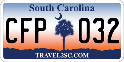 SC license plate CFP032