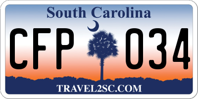 SC license plate CFP034