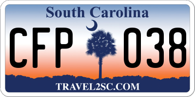 SC license plate CFP038