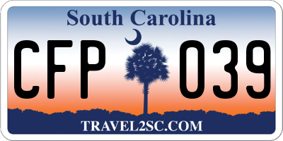SC license plate CFP039