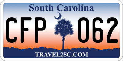 SC license plate CFP062