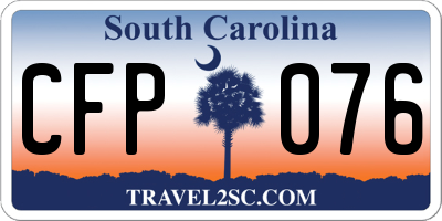 SC license plate CFP076