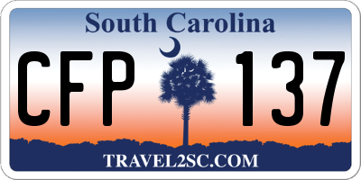 SC license plate CFP137