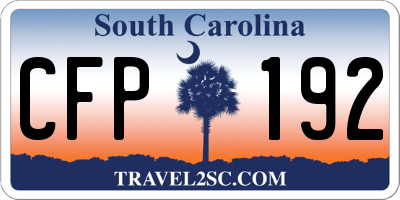 SC license plate CFP192