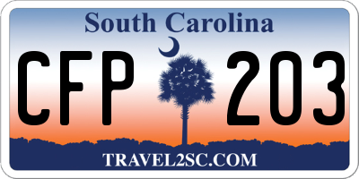 SC license plate CFP203
