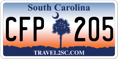 SC license plate CFP205