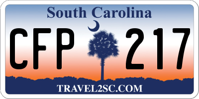 SC license plate CFP217