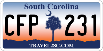 SC license plate CFP231