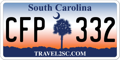 SC license plate CFP332
