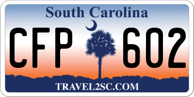 SC license plate CFP602