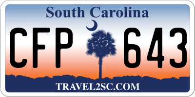 SC license plate CFP643
