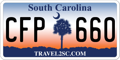 SC license plate CFP660