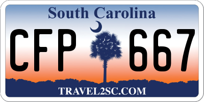 SC license plate CFP667
