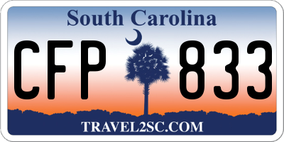 SC license plate CFP833