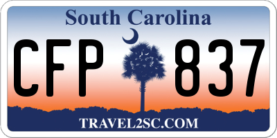 SC license plate CFP837