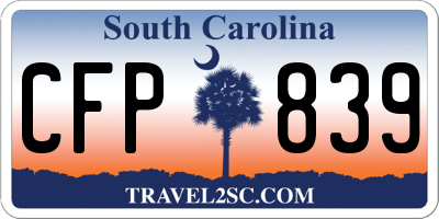 SC license plate CFP839