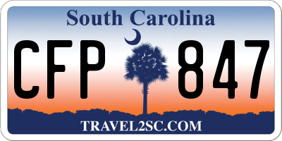 SC license plate CFP847