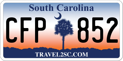 SC license plate CFP852