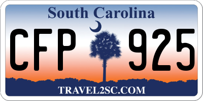 SC license plate CFP925