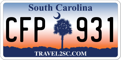 SC license plate CFP931