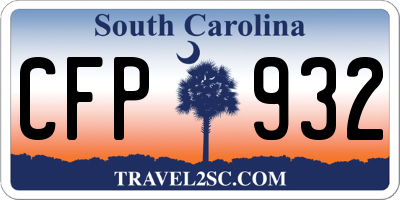 SC license plate CFP932
