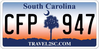SC license plate CFP947