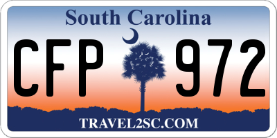 SC license plate CFP972