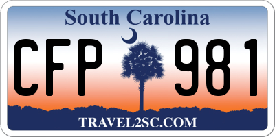 SC license plate CFP981