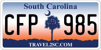 SC license plate CFP985