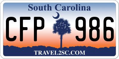 SC license plate CFP986