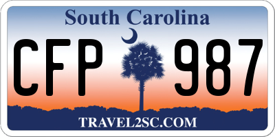 SC license plate CFP987