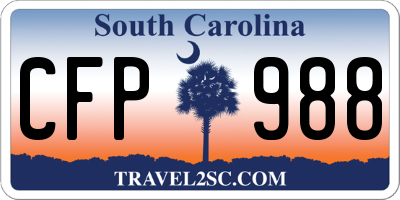 SC license plate CFP988