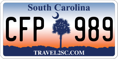 SC license plate CFP989