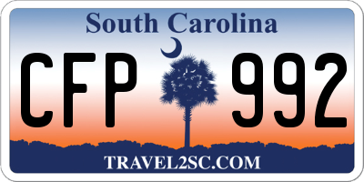 SC license plate CFP992