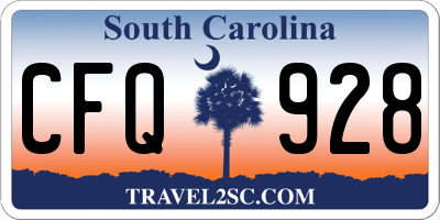 SC license plate CFQ928