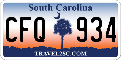 SC license plate CFQ934