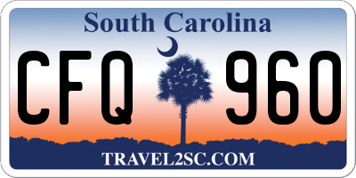 SC license plate CFQ960