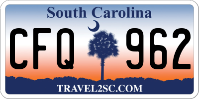 SC license plate CFQ962