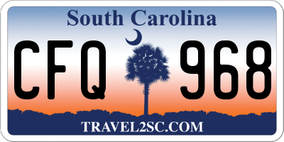SC license plate CFQ968