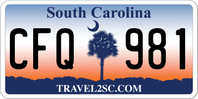 SC license plate CFQ981