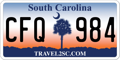 SC license plate CFQ984